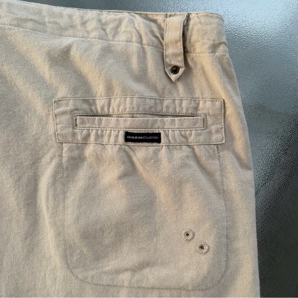 Gear Seven Big & Tall Beige Linen Cotton Blend Drawstring Cargo Shorts, Men’s 42 - Picture 4 of 8